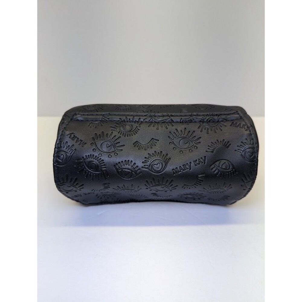 Mary Kay Black Faux Leather Makeup Bag 6" x 3"